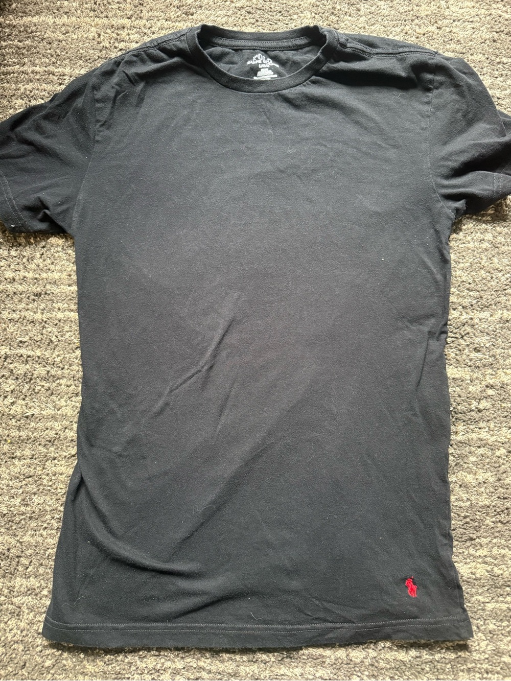 Polo by Ralph Lauren Black Short-Sleeve Crewneck Tee with Red Pony